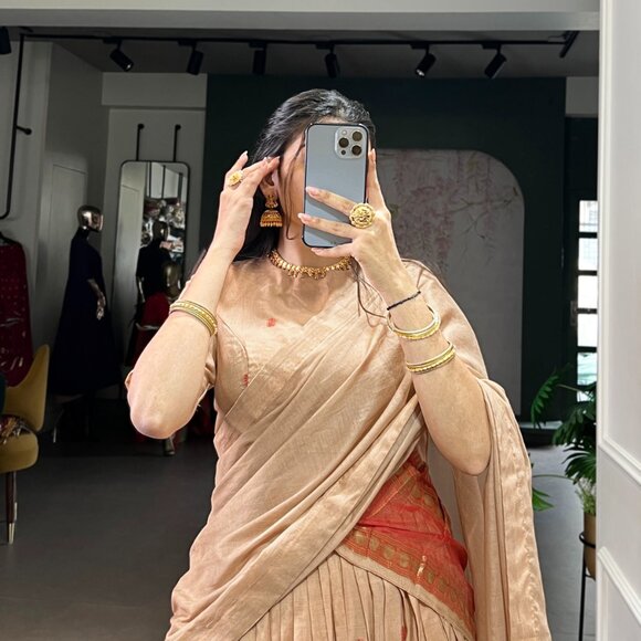 CHANDERI COTTON LEHENGA CHOLI - Picture 13 of 15